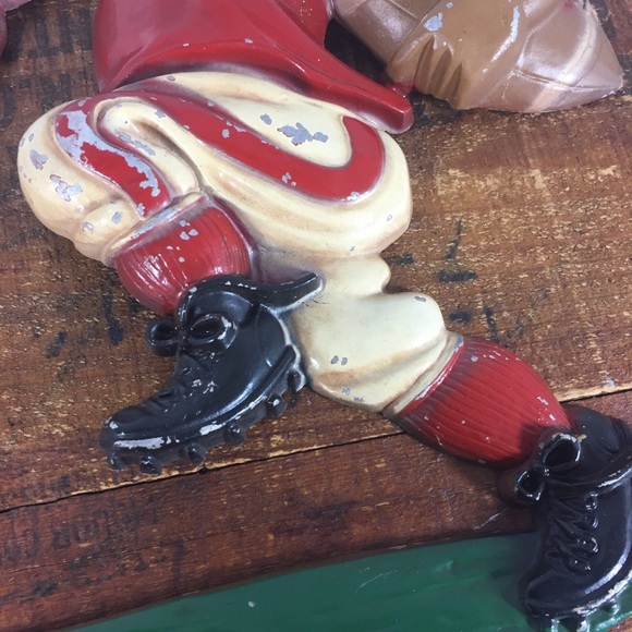 Homco Metal Football Player Wall plaque kids boys room vintage Decor - Picture 7 of 8